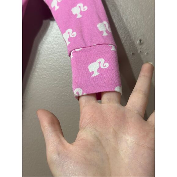 NWOT Posh Peanut x Barbie Collab Pink & White Ruffle Footsie Onesie Baby 12-18M - Picture 3 of 10